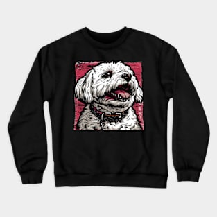 Retro Art Bichon Frisé Dog Lover Crewneck Sweatshirt